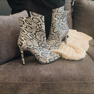 Express Snakeskin Heeled Boots